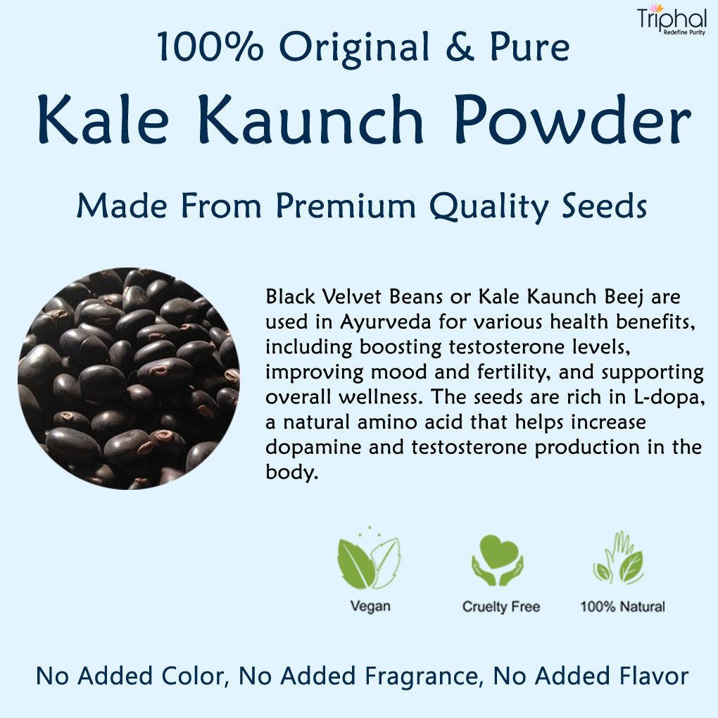 Triphal Kaunch Beej Kale Powder – Black Velvet Beans Churn